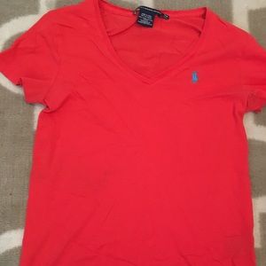 Orange polo v-neck